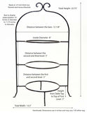 Wrought Iron Triple Tier Plate Rack-22.5 Inches High, 8 Inch Rings