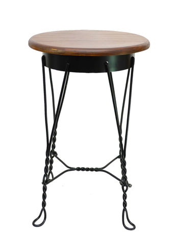 Wrought Iron Ice Cream Parlor Stool, Medium-20.25 Inches High x 13 Inches in Diameter