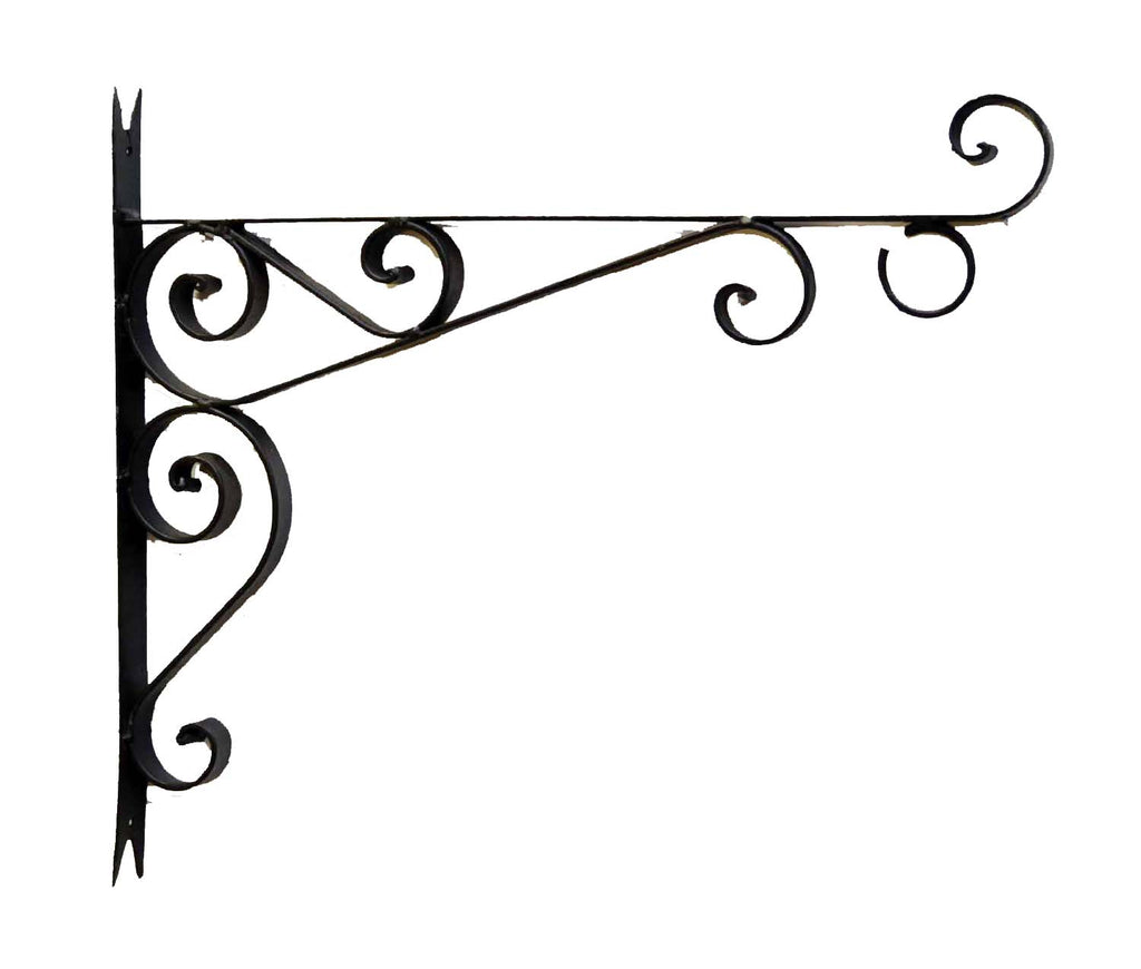Decorative Wrought Iron Wall Bracket, Black Color15 Inches Tall x 17