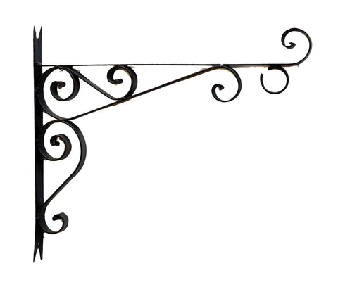 Decorative Wrought Iron Wall Bracket, Black Color-15 Inches Tall x 17 Inches Long