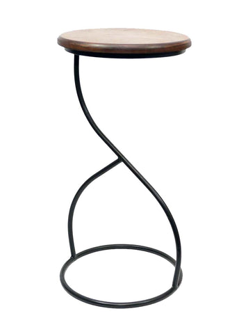 Laredo Wrought Iron Side Table-22.75 Inches High x 11 3/8 Inches in Diameter