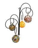 Six Hook Wrought Iron Hanging Ornament Display-17 Inches High x 16 Inches Wide, Painted Dark Bronze