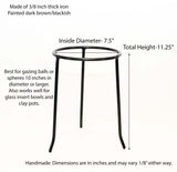 Wrought Iron Tripod Base-11.25 Inches High x 7.5 Inches Diameter