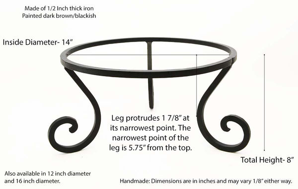 Handmade Wrought Iron Chimenea or Pot Stand, Bronze Color-8 Inches Hig ...