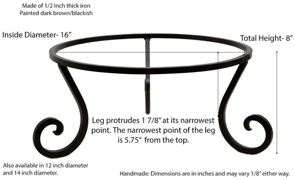 8 Inches In Diameter Wrought Iron Chimenea or Pot Stand-8 Inches High X 16 Inches in Diamet ...