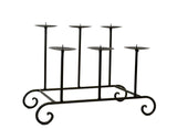 Laredo Iron Fireplace Candle Holder, Six Pillar-13 5/8 Inches High by 19 Inches Wide, 9 7/8 Inches Deep, Dark Bronze Color