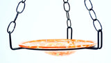 Small Hanging Bird Feeder with Cosmic Orange Bowl-16 Inches High x 8-10 Inches Wide