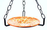 Small Hanging Bird Feeder with Cosmic Orange Bowl-16 Inches High x 8-10 Inches Wide