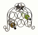 Wine Rack w/ Star Design, Holds 6 Bottles-15 3/8 Inches High